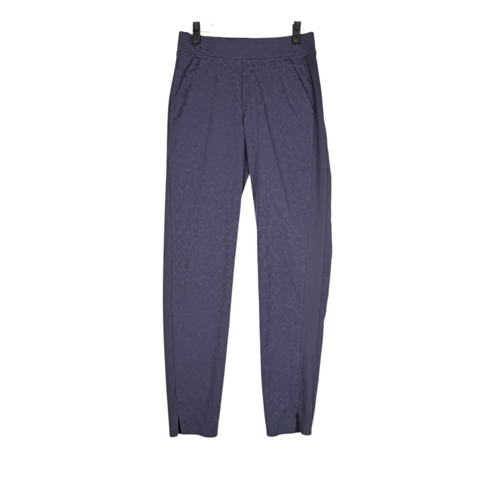 Athleta Pants Size 2T Purple Leopard Brooklyn Textured Ankle Pull On Gray